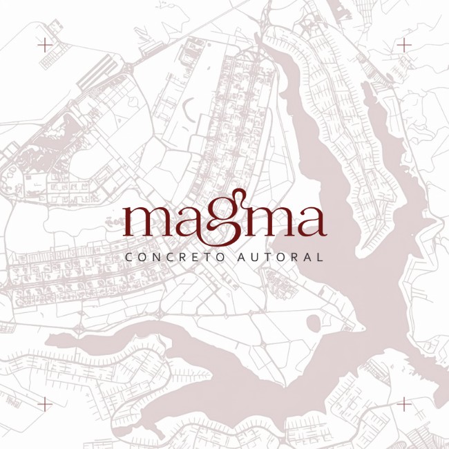 Magma, concreto autoral, sobre o mapa de Brasília